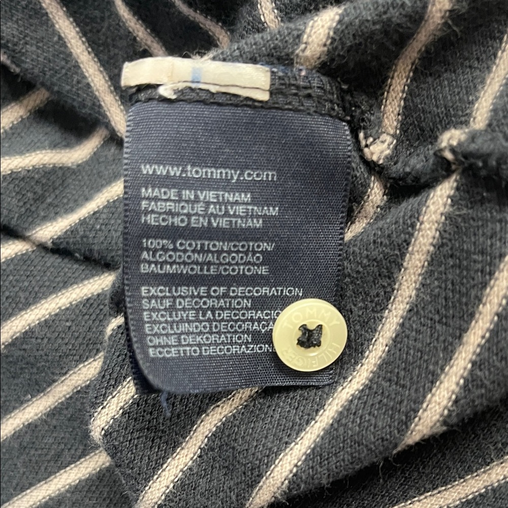 Tommy Hilfiger Men's Striped Polo Shirt - Black and tan - Picture 7 of 7